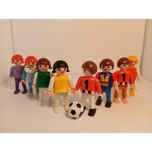 Playmobil Playground Playset Of 4 Girls 4 Boys Soccer Imaginative Pack #196